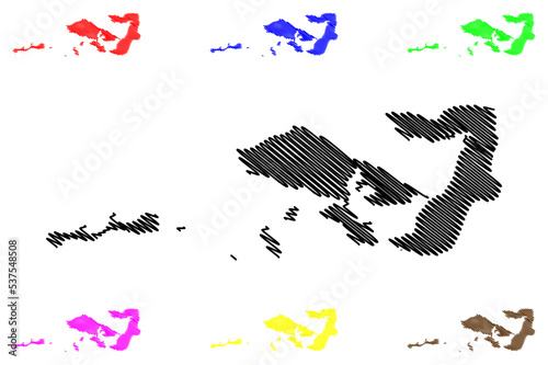 Moucha and Maskali island (Republic of Djibouti, Gulf of Tadjoura) map vector illustration, scribble sketch Moucha and Maskali map