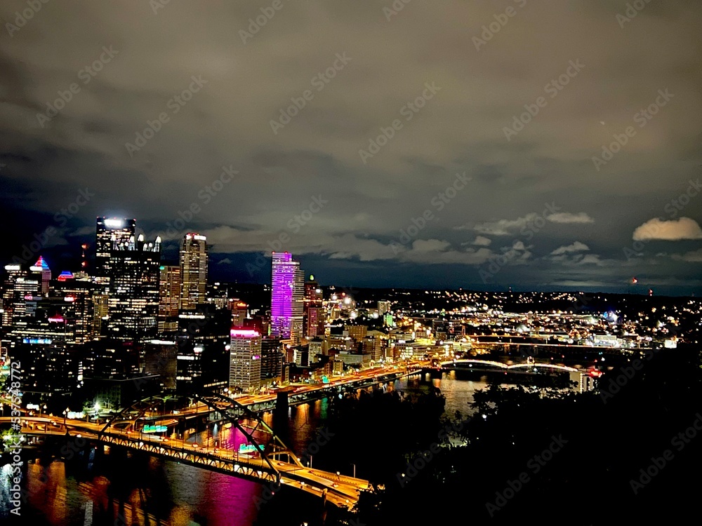 Fototapeta premium city skyline at night