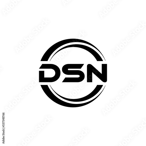 DSN letter logo design with white background in illustrator, vector logo modern alphabet font overlap style. calligraphy designs for logo, Poster, Invitation, etc. photo