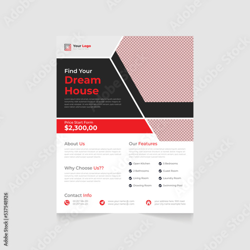 Real estate house flyer, Corporate unique template design