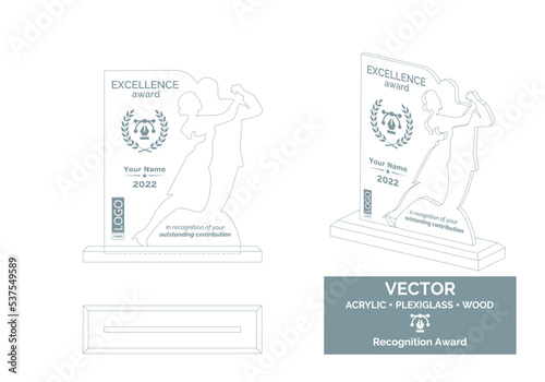 Dance contest trophy vector template, Dance competition trophy template, Dance championship recognition award. Dancing couple