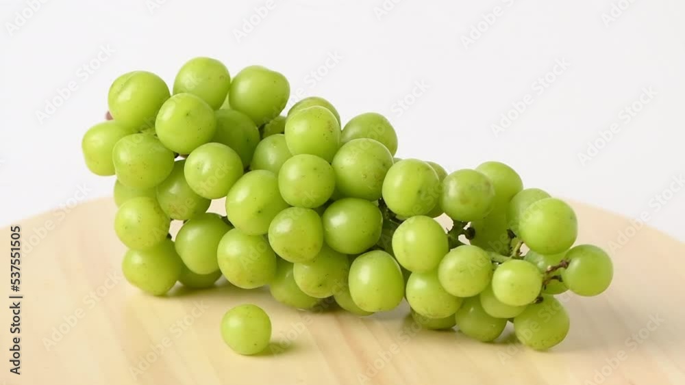 Rotation of Shine Muscat grapes on white background Rotation of Shine Muscat grapes on white background