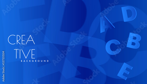 Modern shape blue alfabhet abstract background elegant design