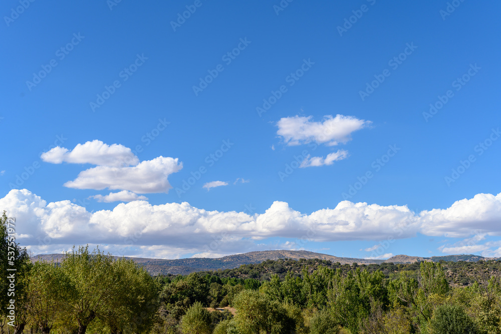Nature landscape and sky with clouds of Navaluenga in Avila in Spain Nature landscape and sky with clouds of Navaluenga in Avila in Spain