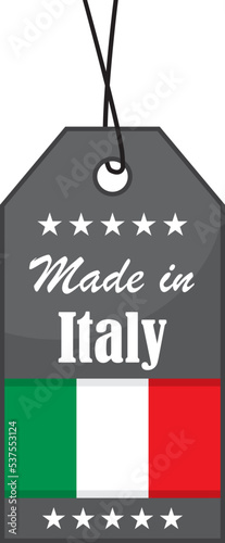 Made in Italy. Italian label. Vector icon illustration.
