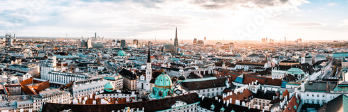 Aerial Drone Photo - Sunrise over Vienna, Austria