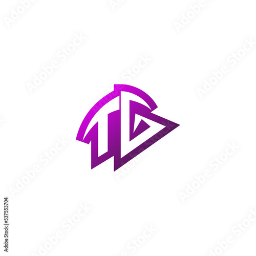 TG cool logo design esport and gaming concept