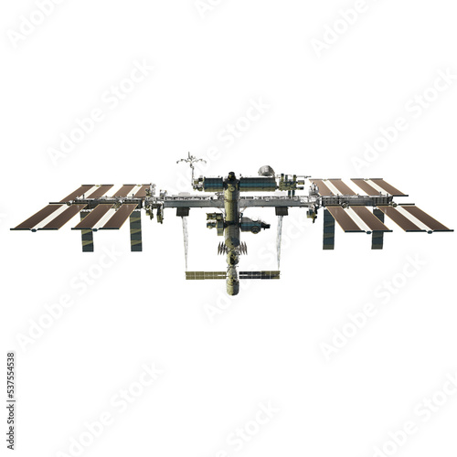 Fototapeta Naklejka Na Ścianę i Meble -  International Space Station. 3D RENDERING. Elements of this image furnished by NASA.