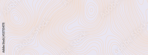Orange and white wavy abstract topographic map contour, lines Pattern background. Topographic map and landscape terrain texture grid. Wavy banner and color geometric form. Vector illustration.