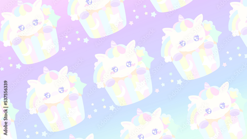 ♡Fancy unicorn cupcake wallpaper♡