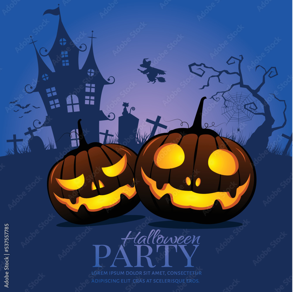 Halloween pumpkins Background vector illustration.