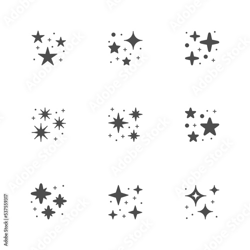 Set glyph icons of star shine
