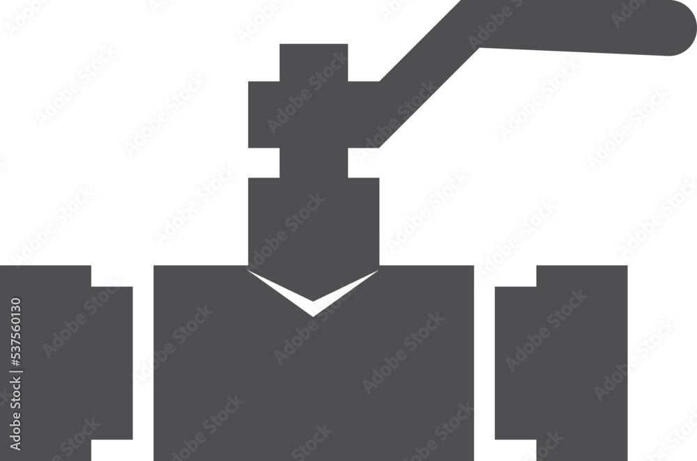 Fototapeta premium Plumbing valve icon. Black sanitary engineering element