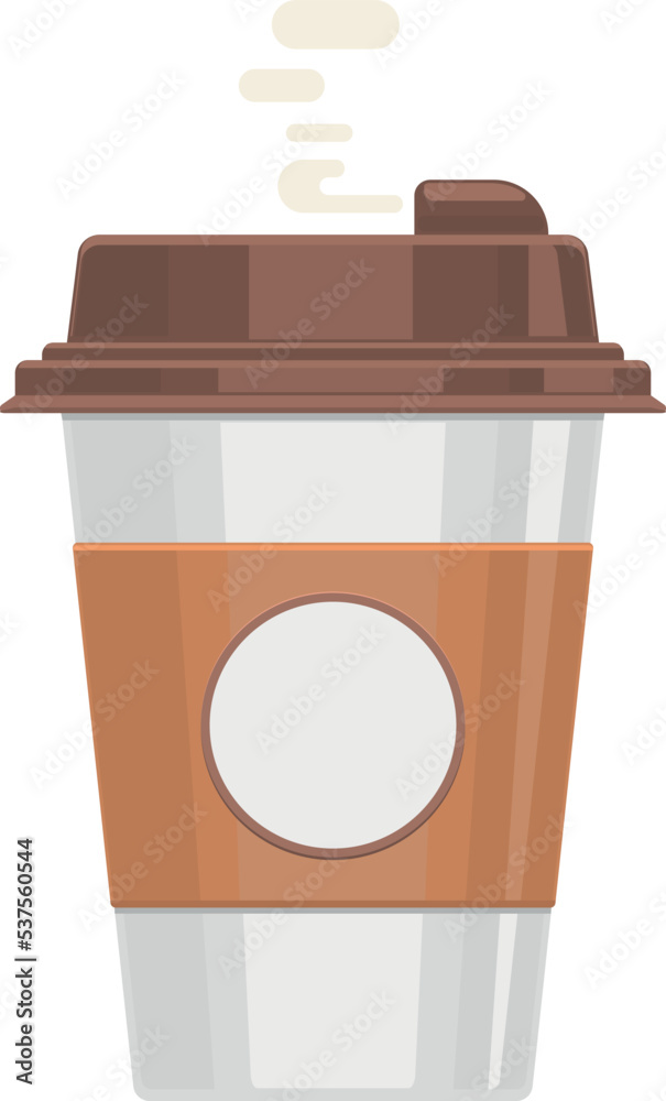 Disposable coffee cup. Plastic takeaway drink container Disposable coffee cup. Plastic takeaway drink container
