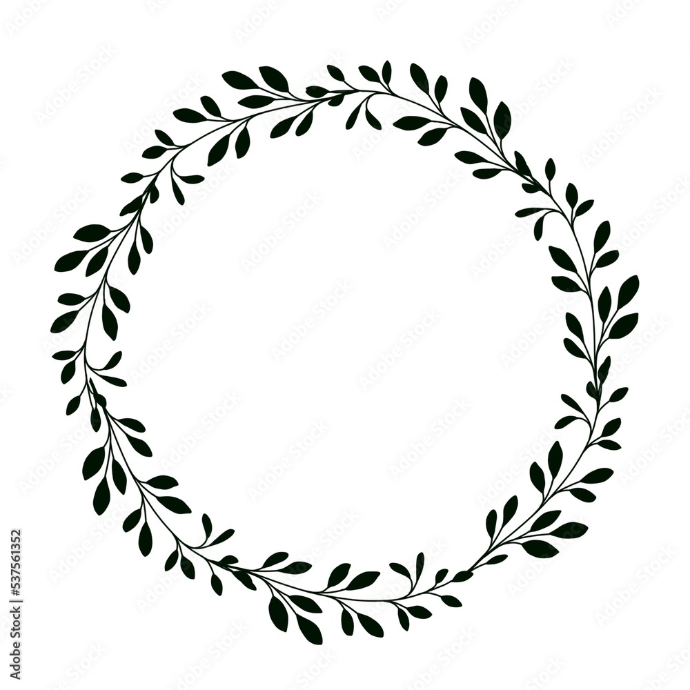 Floral wreaths, botanical hand drawn element. Design for wedding invitation and greeting card Floral wreaths, botanical hand drawn element. Design for wedding invitation and greeting card