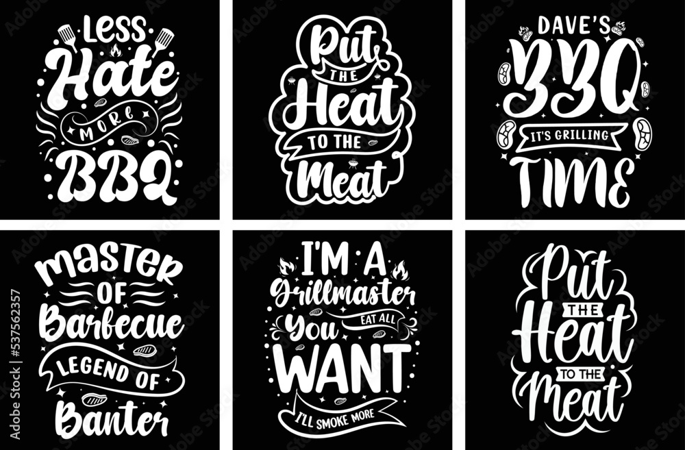  Barbeque T shirt design bundle. Barbeque Vector Graphics. Barbeque Grill Typography. BBQ SVG Bundle