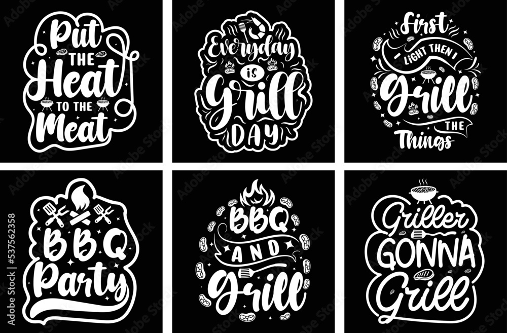  Barbeque T shirt design bundle. Barbeque Vector Graphics. Barbeque Grill Typography. BBQ SVG Bundle