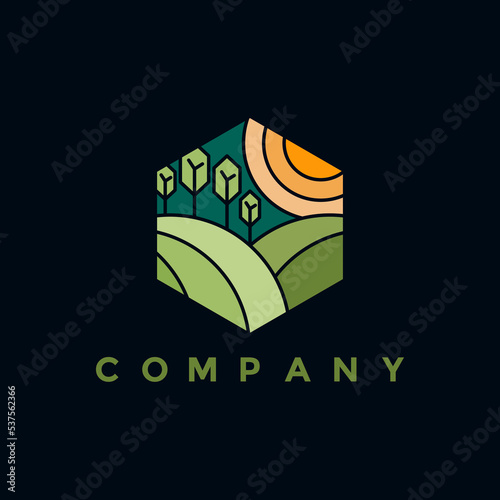 Modern landscaping logo illustration design for your company or business