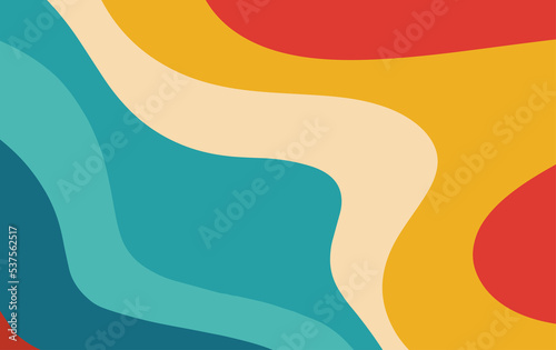 Fototapeta Naklejka Na Ścianę i Meble -  Abstract fluid background pattern in colorful shape design. Modern retro design style for poster, flyer, wallpaper and copy space