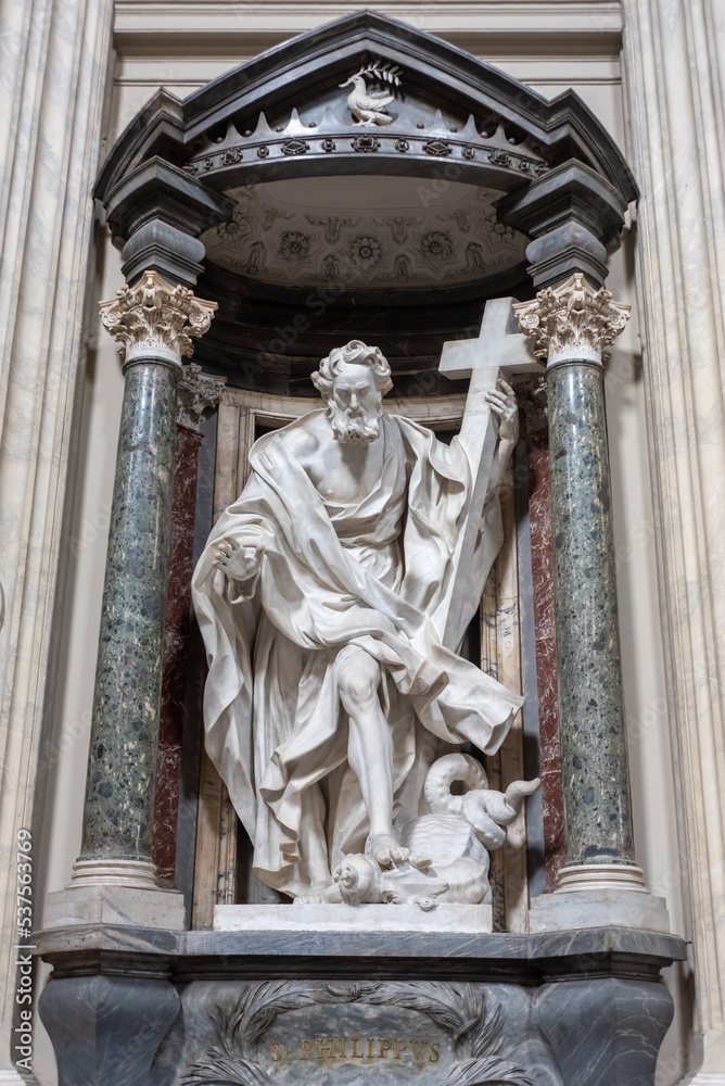 The Statue of Saint Philips inside the Basilica Maggiore of San Giovanni in Laterano in Rome