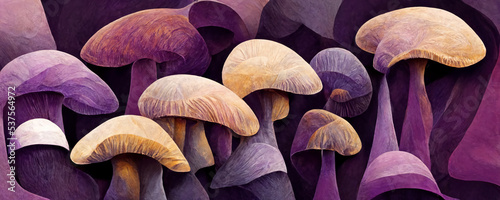 Abstract purple Mushrooms, trippy psychedelic lsd art. For: Web banner, texture, pattern, wallpaper.