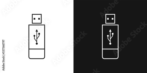 USB flash drive line icon. Thumb drive sign, data storage device, vector eps 10