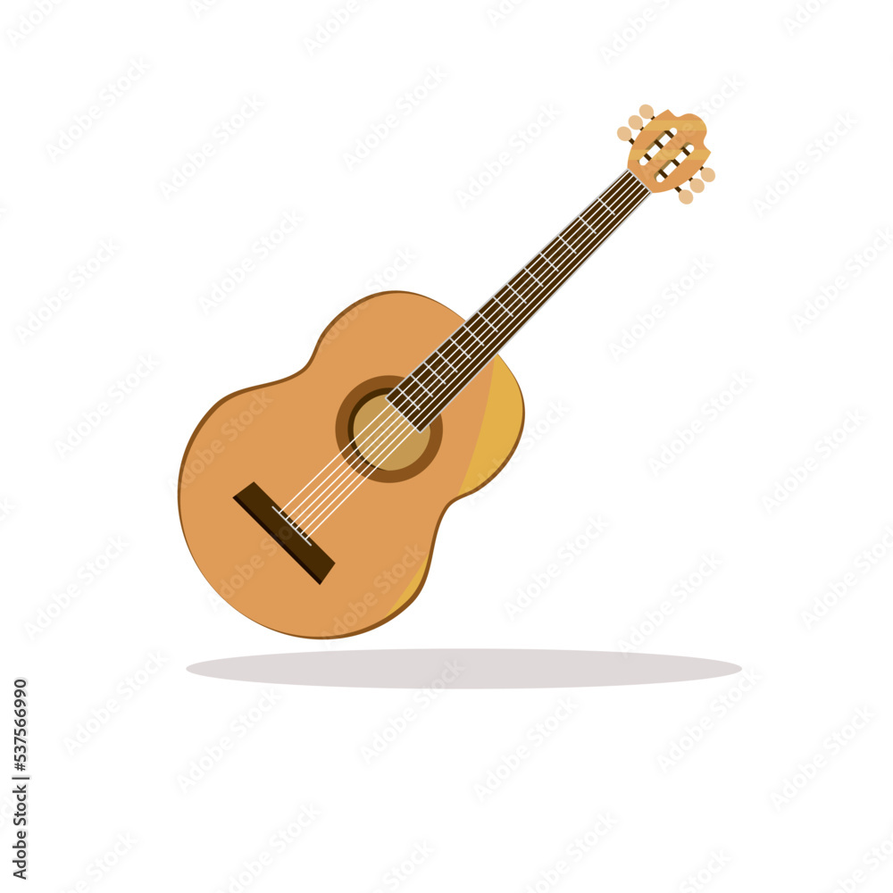 Art illustration icon logo music tools design concept symbol of guitar