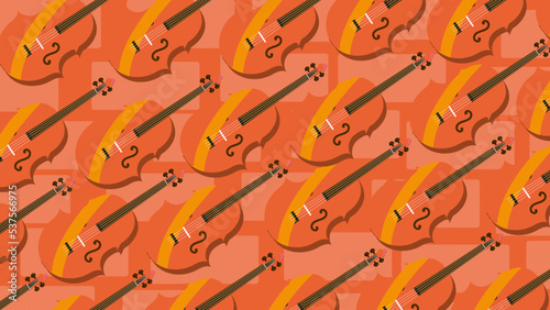 Art illustration background seamless pattern icon logo music tools design concept symbol of violin