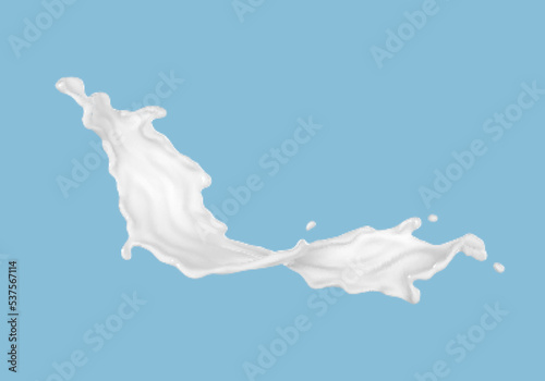 Milk splash isolated on blue background. Realistic vector illustrationMilk splash isolated on blue background. Realistic vector illustration