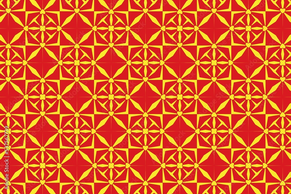 Geometric pattern in the colors of the national flag of North Macedonia. The colors of North Macedonia.