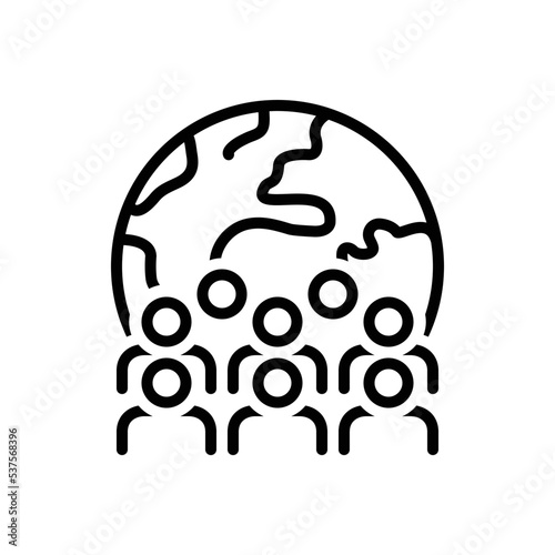 Black line icon for majority