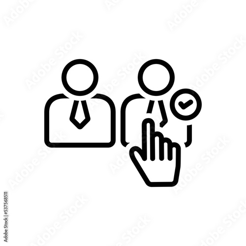 Black line icon for recommendation