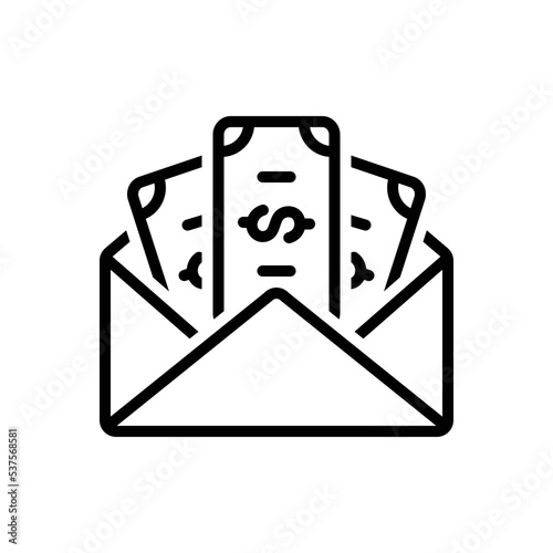 Black line icon for salaries