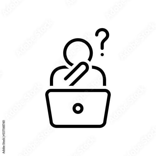 Black line icon for thought