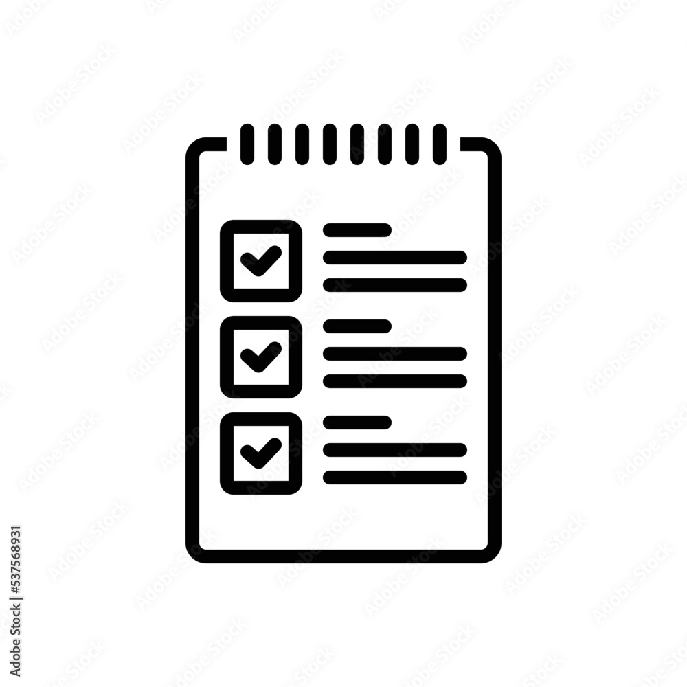 Black line icon for checklist Black line icon for checklist