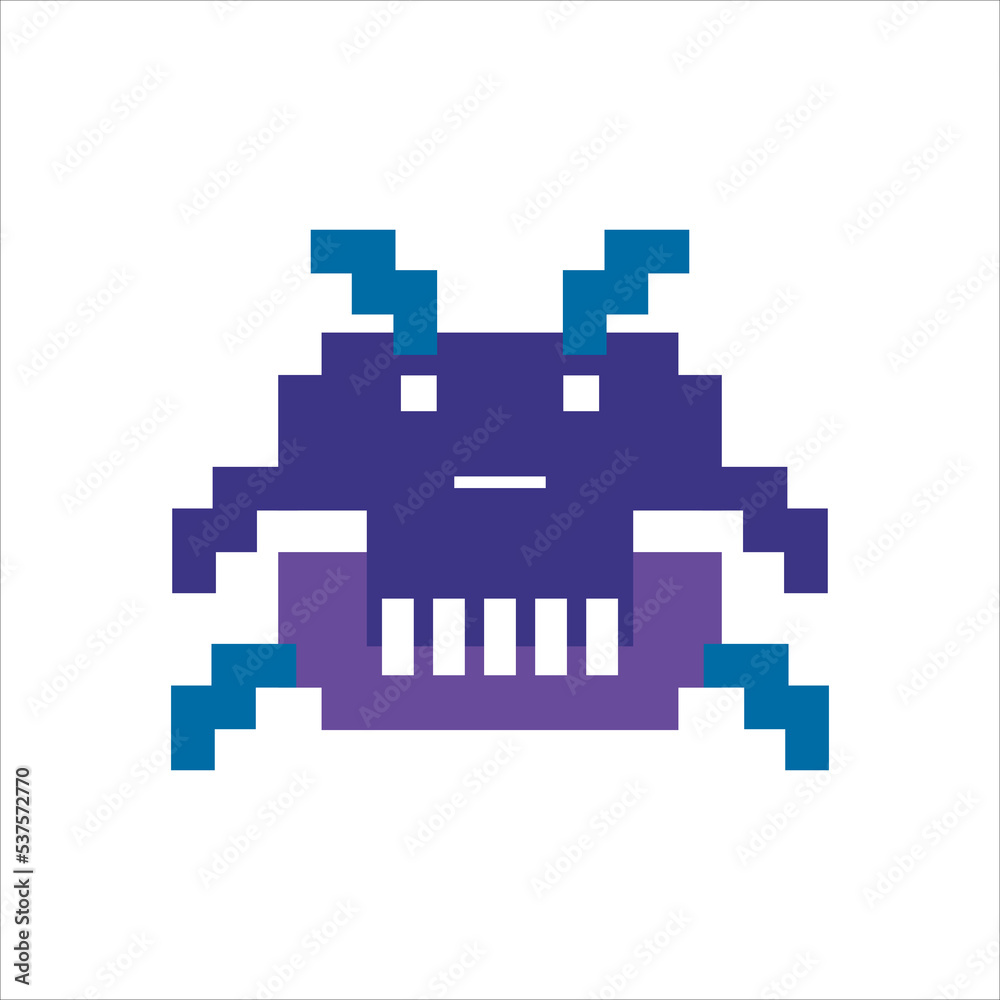 pixel art illustration draw artwork design character bit icon symbol set of alien monster video game pixel art illustration draw artwork design character bit icon symbol set of alien monster video game
