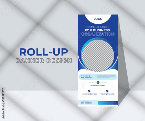 Creative Vector roll up banner design, Business Roll Up, Modern abstract brochure background, Standee Design. Banner Template.