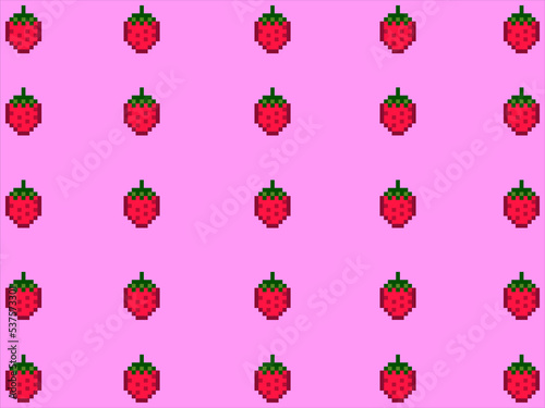 art illustration draw artwork background pixel character icon symbol design pattern fruits concept set of strawberry