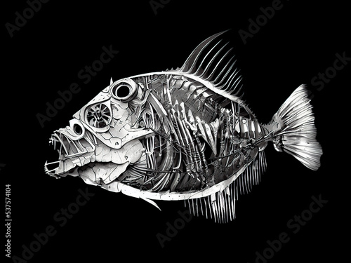 Mechanical steampunk fish s...