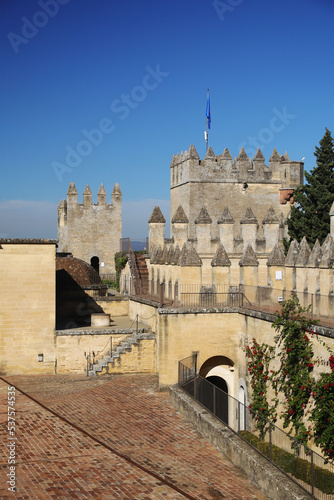 Walls and towers of Almodovar Del Rio castle, Spain photo