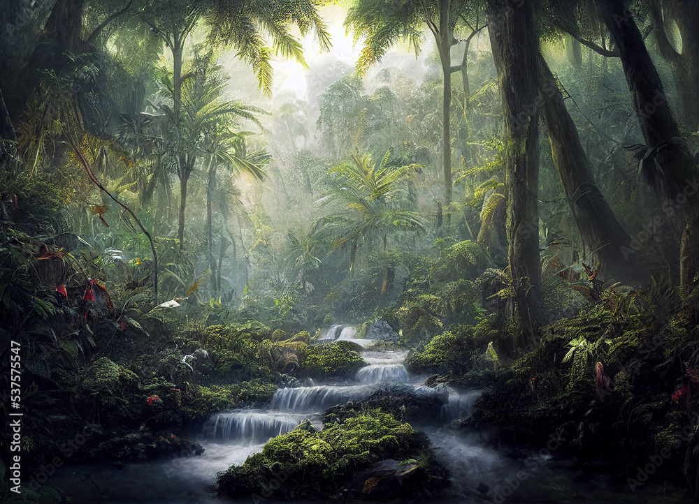 The Landscape of the jungle full of exotic plants and trees, An overview of the nature best, hot and wet ecosystem, where life abounds. The Landscape of the jungle full of exotic plants and trees, An overview of the nature best, hot and wet ecosystem, where life abounds.