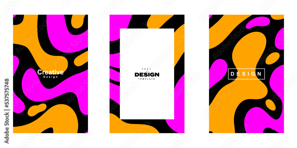 Fotografie Set of fluid poster template design