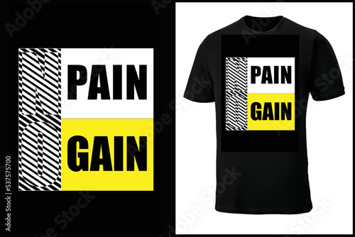 Unique Vector Illustration T-shirt Design, Printable t shirt design, no pain no gain