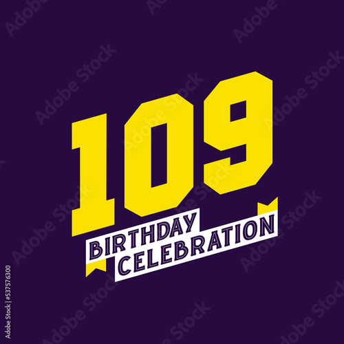 109th Birthday Celebration vector design, 109 years birthday photo