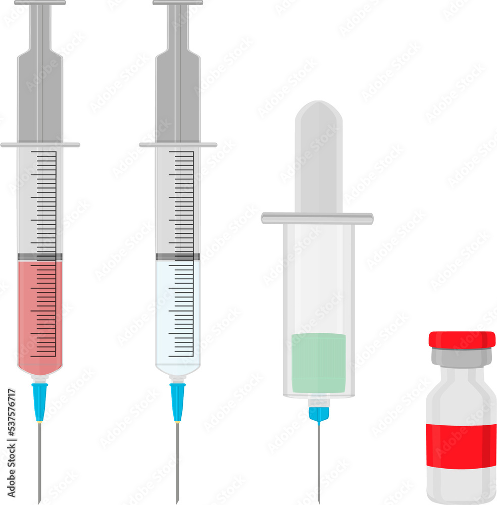 big set different types of syringes Stock Illustration Adobe Stock