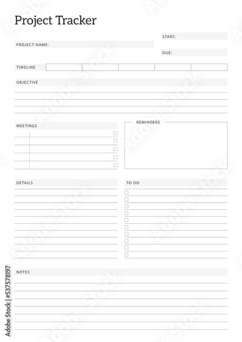 Project tracker template