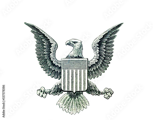 Isolated eagle from one dollar bill