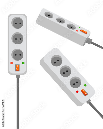 set of vector  extension cables in three angles 