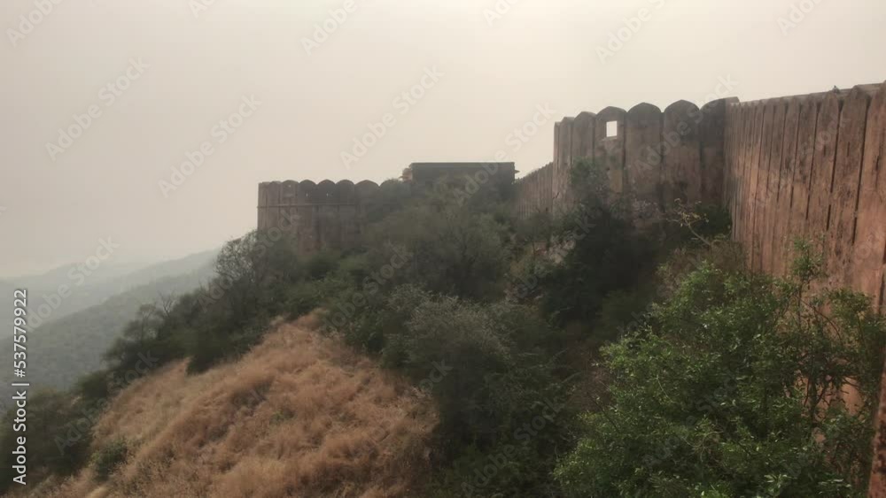 Jaipur, India - view of the well-preserved walls and buildings of the old fort part 6