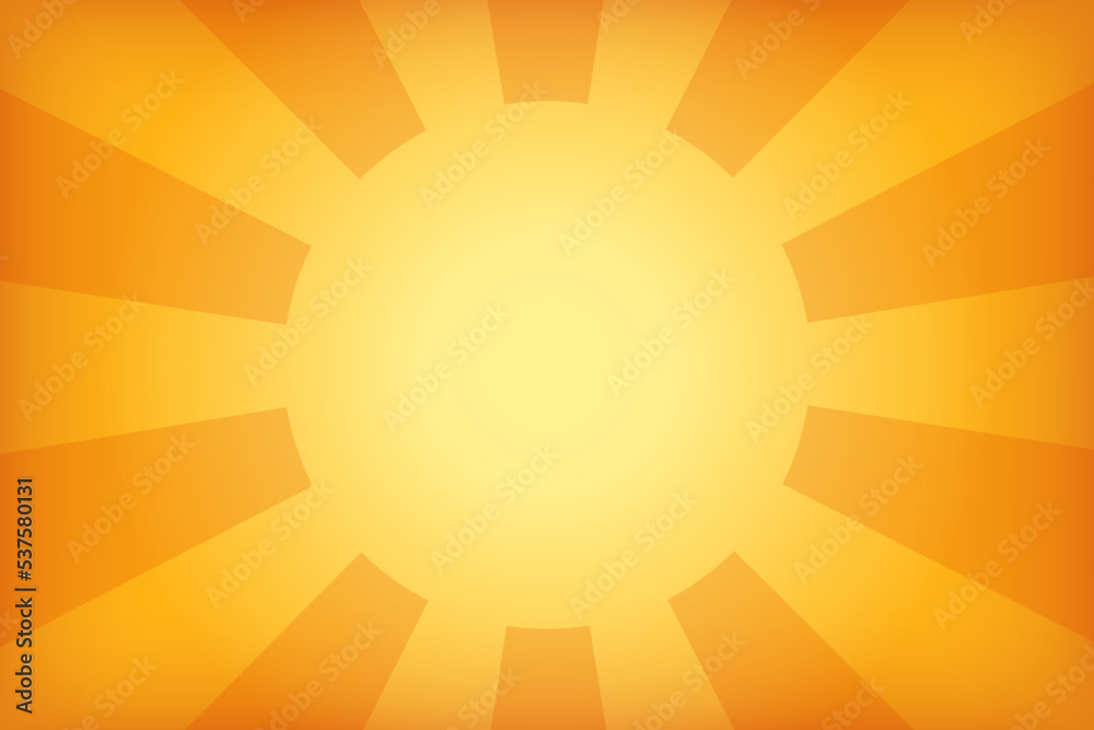 Yellow sun burst background. Round striped sunbeam Yellow sun burst background. Round striped sunbeam